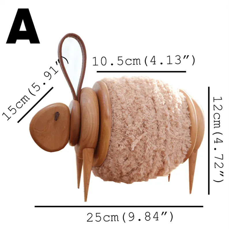 Wooden Yarn Holder,Sheep Shaped Yarn Dispenser,Portable Knitting Crochet Accessory handmad
