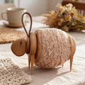 Wooden Yarn Holder,Sheep Shaped Yarn Dispenser,Portable Knitting Crochet Accessory handmad