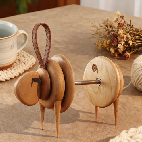 Wooden Yarn Holder,Sheep Shaped Yarn Dispenser,Portable Knitting Crochet Accessory handmad